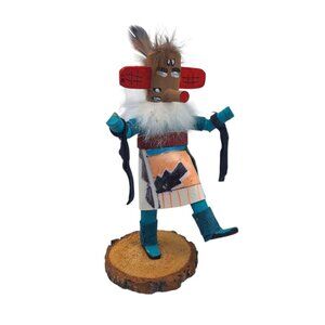 Kachina‎ Handmade Doll Signed 7 Inch Aska AM Native American Indian Art Wooden